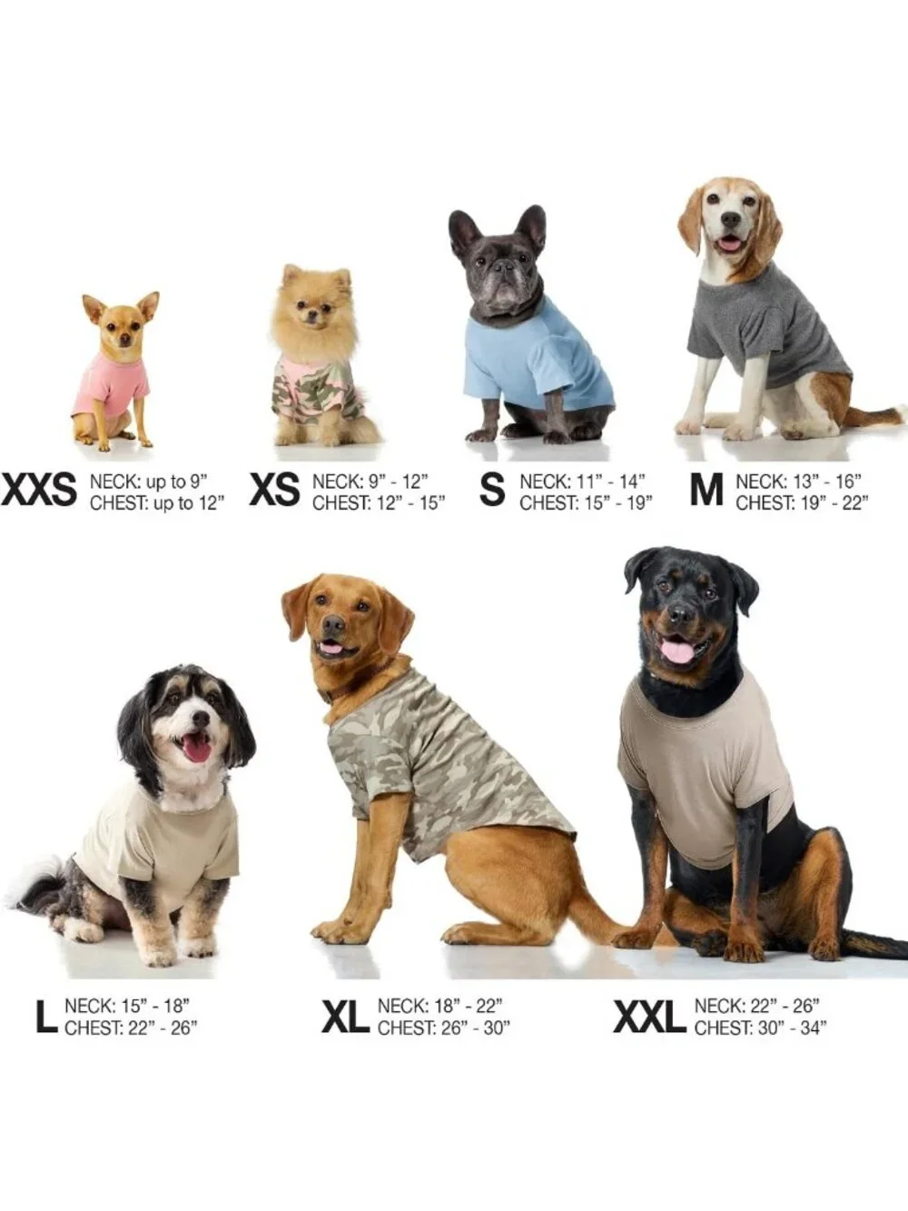8 Pack Organic Cotton Pet T-Shirts - Short Sleeve Tees for Small to X-Large Dogs